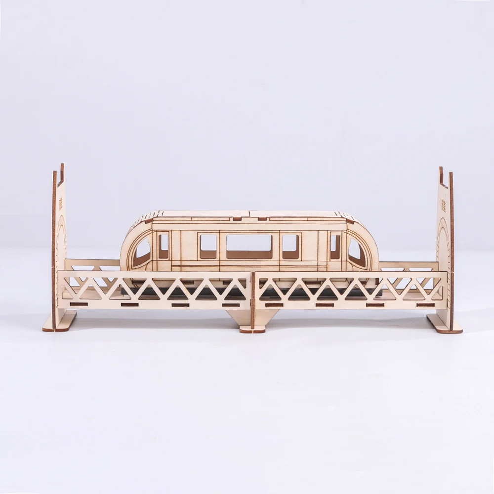 DIY Wooden Maglev Train Model Magnetic Levitation Floating Train STEM Educational Toy Science Kit for Kids Teens view 6