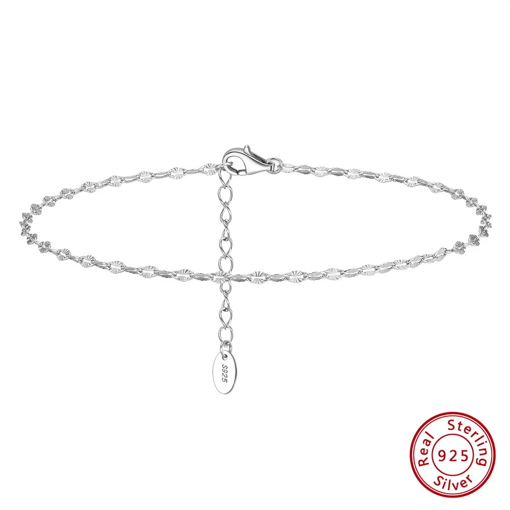 ORSA JEWELS Fußkettchen aus 14 Karat Gold, 1,2 mm, italienische kubanische Kette für Damen, 925er Sterlingsilber, feines Sommer-Strand-Fußarmband, Fußkettchen SA43