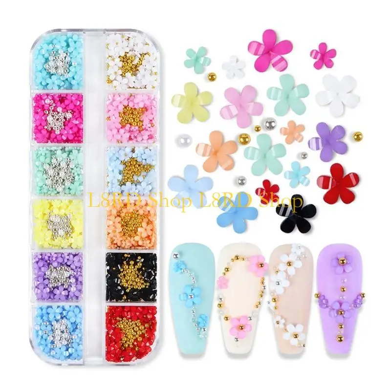 L8rd Flower Dair Dairms و Metal Caviar Beads ، Resinic Resin Flowers Design Gold Silver Ball Beads Learls