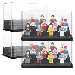 Mini figuren Vitrine für Action figuren blockiert Sammlerstücke, klare Acryl box staub dichte Baustein Vitrine