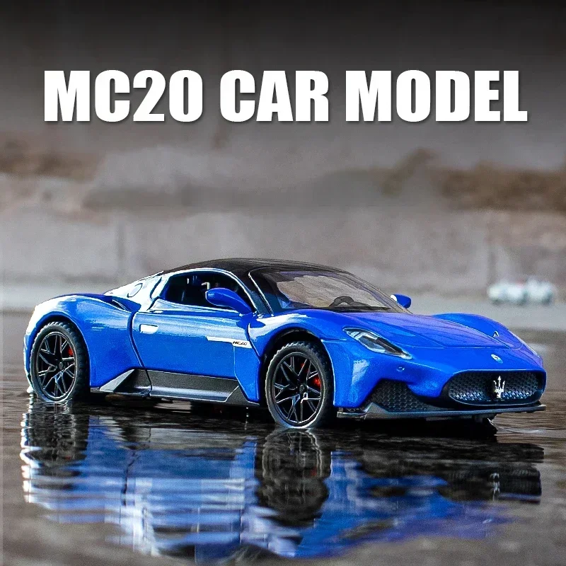マセラティ-ミニチュア合金スポーツカー,ミニチュア金属車,音と光のシミュレーションおもちゃ,ワイルドスピード,1:32スケール,MC20