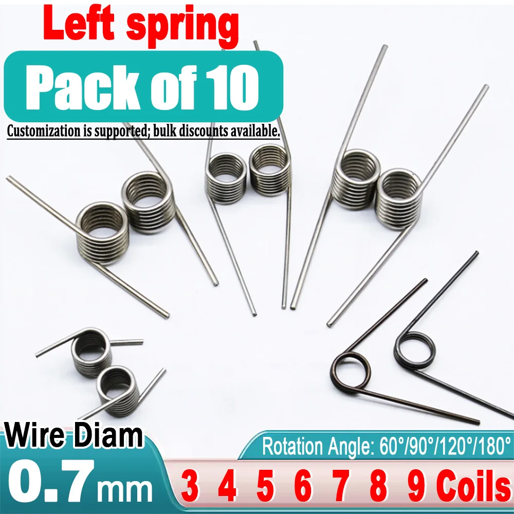 Spring For 180 Rotation V-Spring 0.7 Wire Diameter Torsion Small Torsion Spring, Rotate Left ...