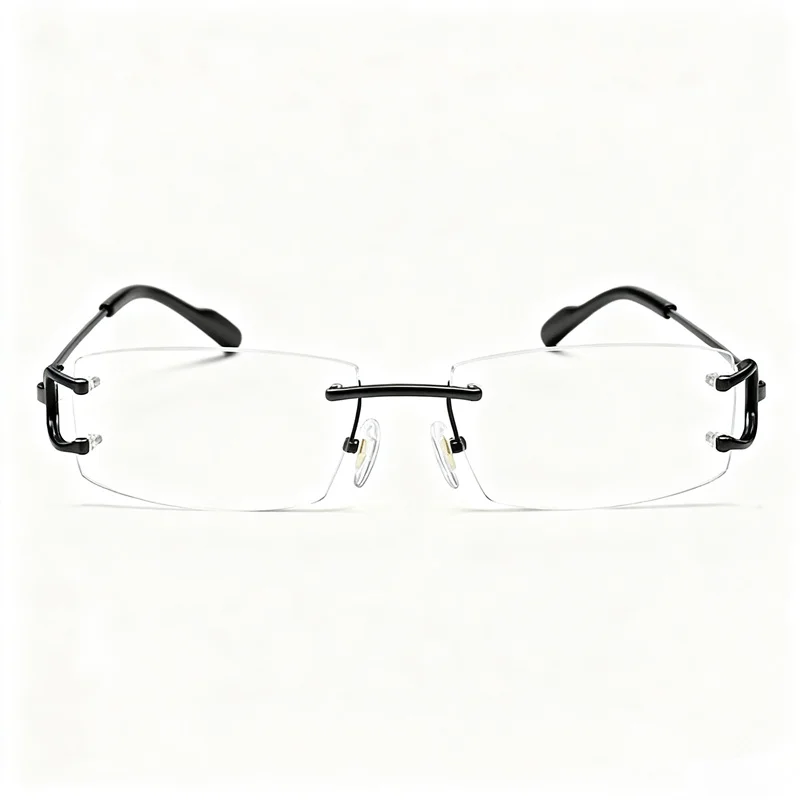 

LUXE Exequsite Lightweight Pure-Titanium Business Rimless Frame Small Rectangular Glasses Unisex Rectangular Glasses 2o