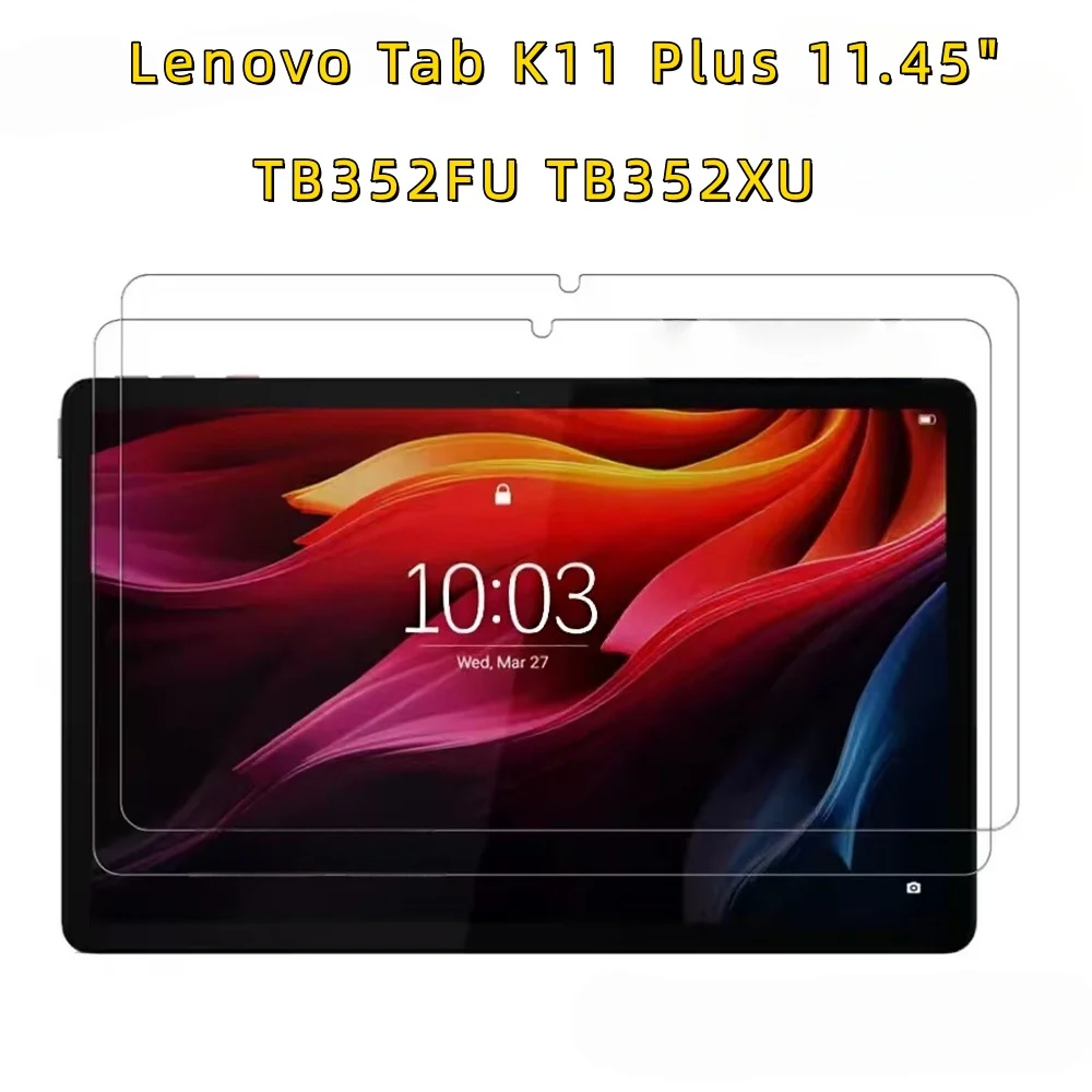 2PCS 9H Tempered Glass Screen Protector For Lenovo Tab K11 Plus 11.45 Inch 2024 TB352FU TB352XU Anti Fingerprint Protective Film