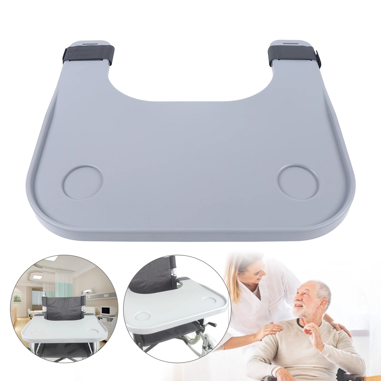 Wheelchair Tray with Cup Holder for Home, Food Wheelchair Lap Tray Table Wheelchair Accessories for Disabled Reading Writing