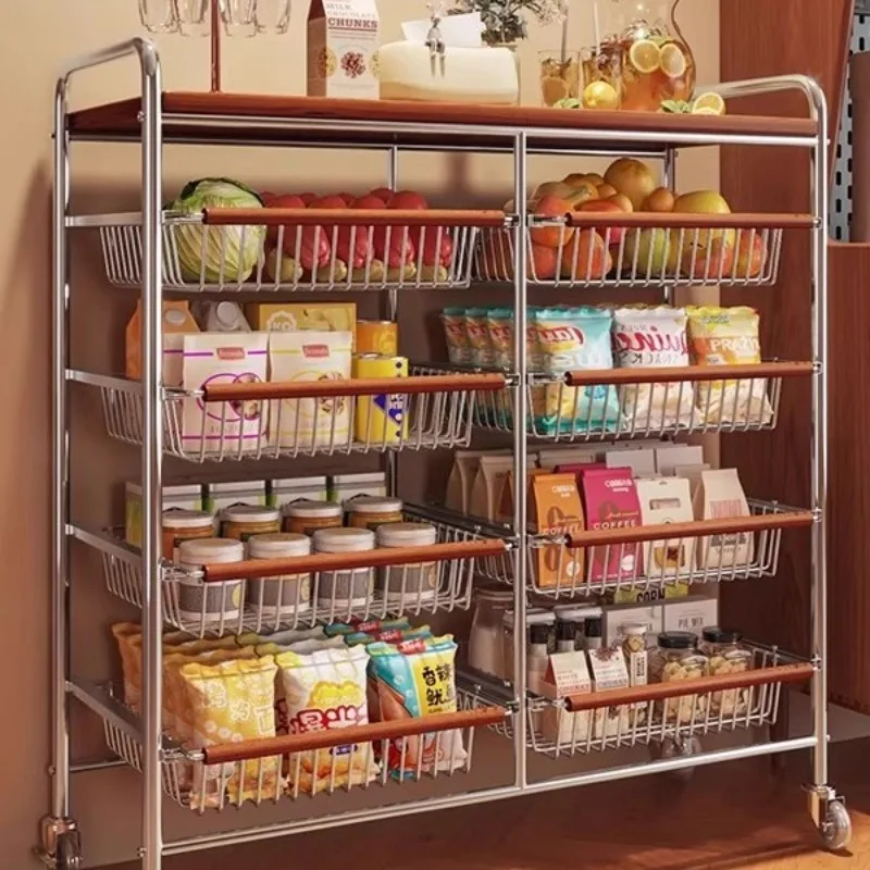 

trolley rack storage rack antique snacks household living room trolley with wheels multi-layer living room kitchen rack