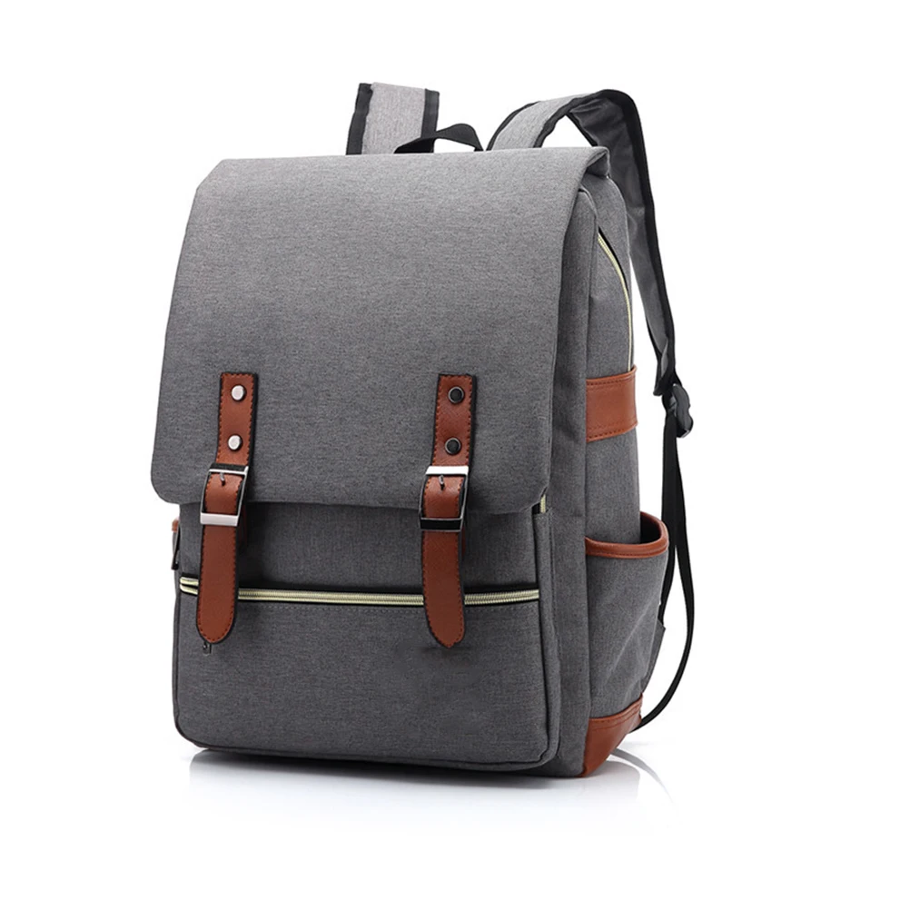 

Travel Backpack Light Grey Canvas Vintage Daypack Spacious Hiking Camping Outdoor Backpack For Men Women Durable