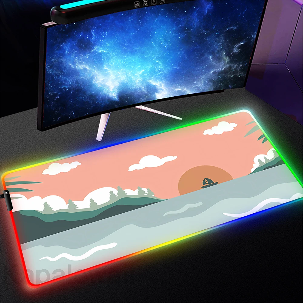 

RGB Art Cloud Mouse Pad Large Game Mouse Mat Gaming Mousepad XXL 900x400mm Keyboard Pads LED Table Carpet Pc Gamer Deskmat