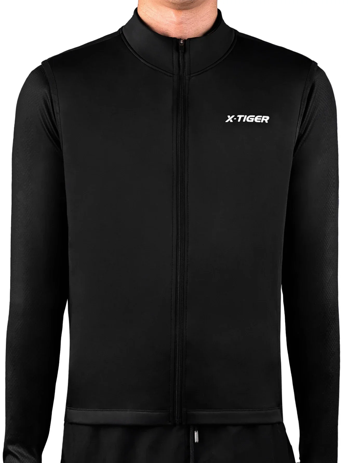 X-TIGER Warme Fahrradweste, winddicht, lockere Fleece-Weste, ärmellos, für Mountainbike, Rennrad, Winter, reflektierende Fahrradweste – Detail 13