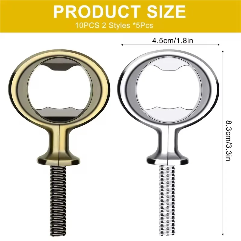 10-Pack Stainless Steel Flat Inserts for Crafting Durable Beer Bottle Openers, Essential DIY Hardware Components