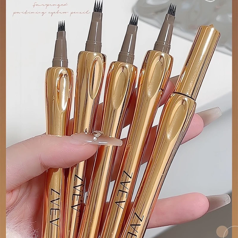 Vier vork wenkbrauwpotlood Wild Natuurlijke wenkbrauw Waterdicht Transpiratie Cosmetische make-up Blijvende fijne schets Vloeibaar wenkbrauwpotlood