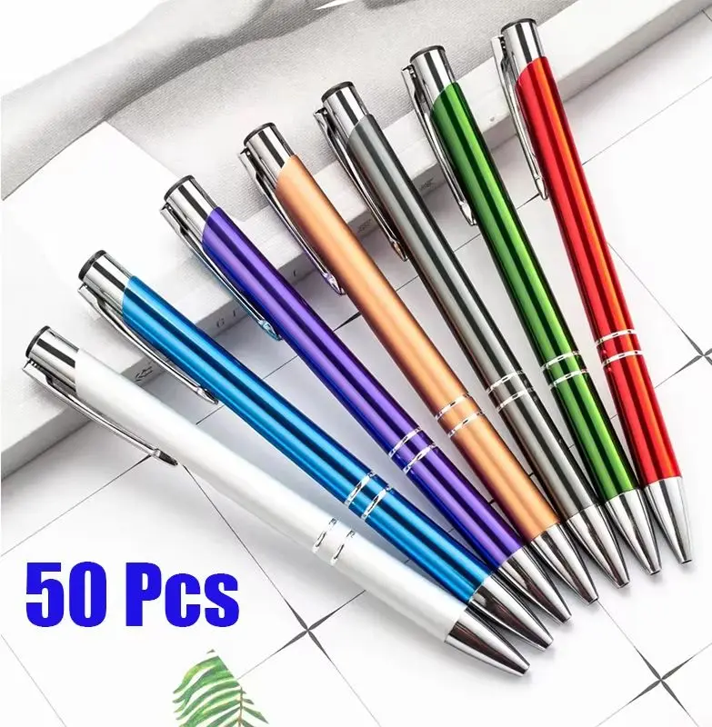 penne-a-sfera-retrattili-in-metallo-multicolore-da-50-pezzi-eleganti-penne-a-sfera-colorate-assortite-con-clip