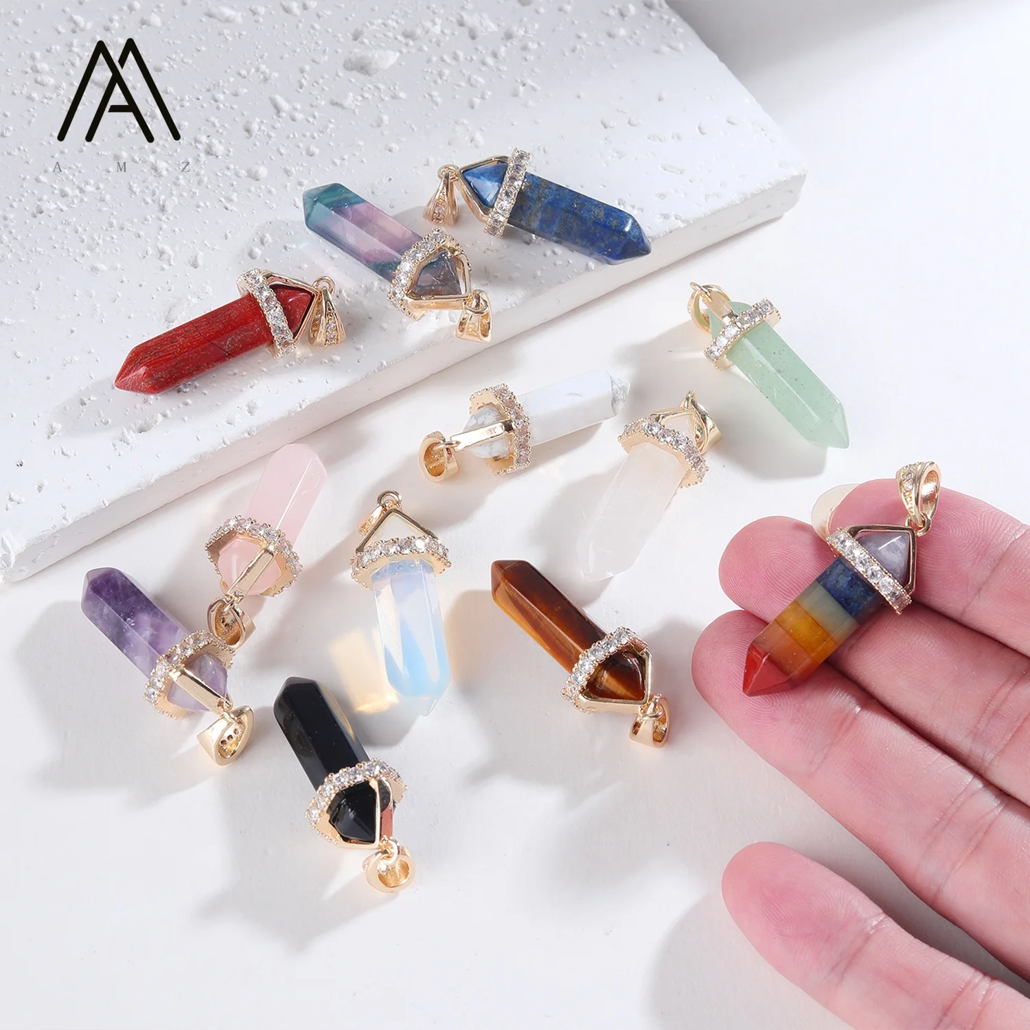 1/3/5/10 pièces, pendentifs he - Crystal Pendant Necklace Natural Stone avis et prix