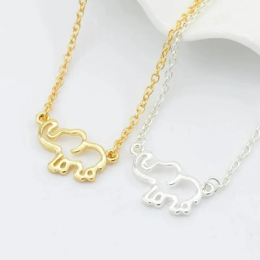 SUMENG 2024 New Fashion Origami Elephant Pendant Necklaces Cute Animal Choker for Women Jewelry Gifts