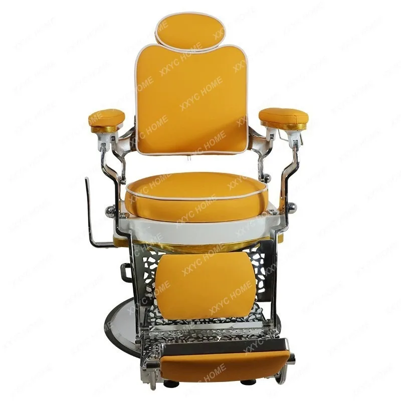 M1L Barber shop men can put down retro barber big chair oil head chair shaving and shaving  hair chair