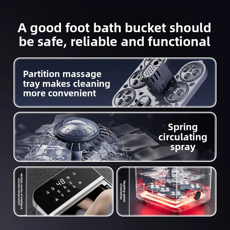 التلقائي دلو عميق تدليك كهربائي حمام القدم درجة حرارة ثابتة باديكير سبا ساخنة تدليك حمام القدم آلة ساونا 220 فولت #5