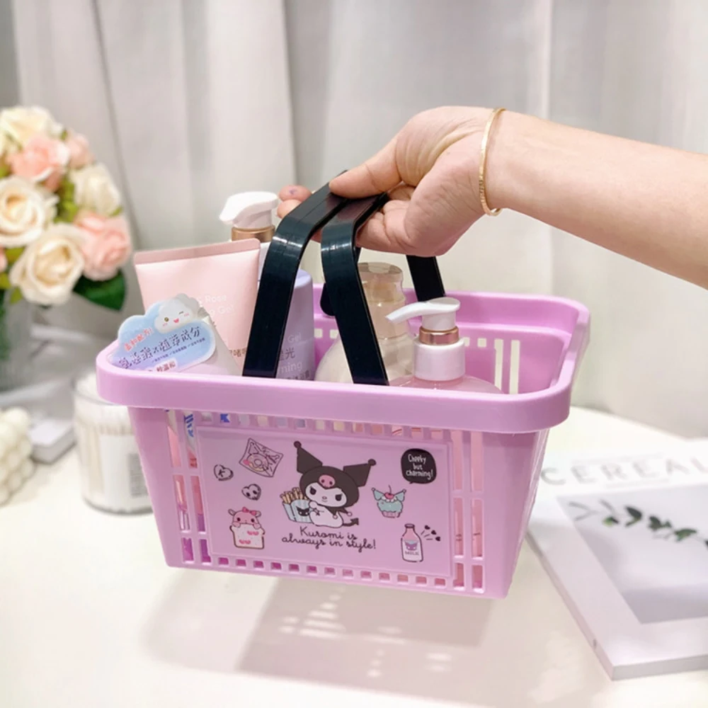 Sanrio Hello Kitty Kuromi Cinnmoroll moja melodia łazienka kosz do noszenia oryginalność narzędzie do kąpieli przenośna siatka kosz do przechowywania