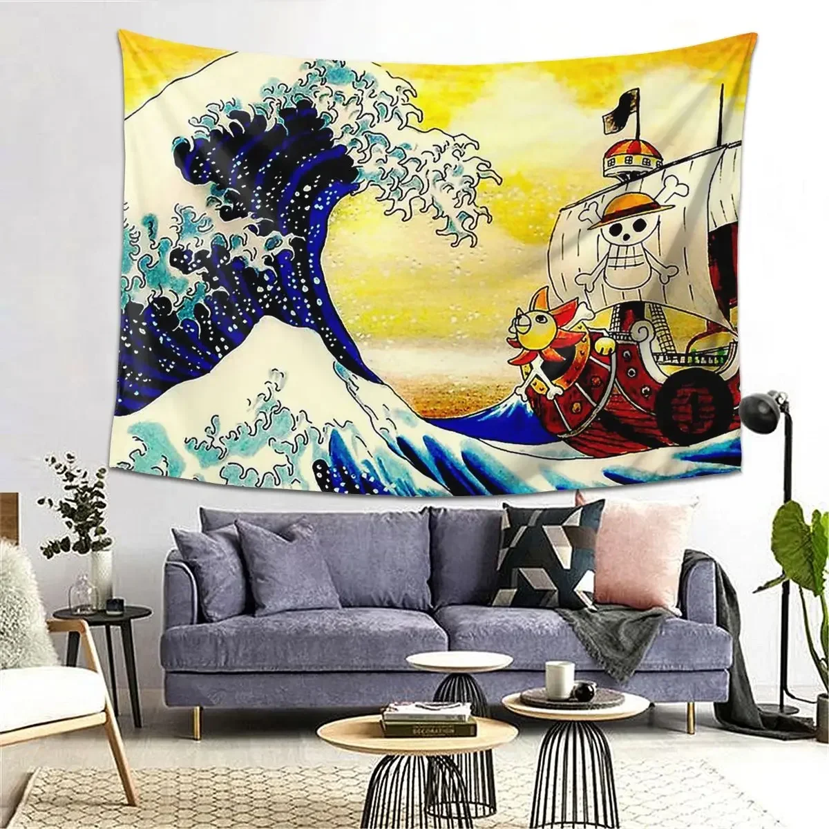 

The Great Wave Off One Piece Tapestry Art Aesthetic Tapestries for Living Room Bedroom Decor Home Funny Wall Cloth Wall Hanging