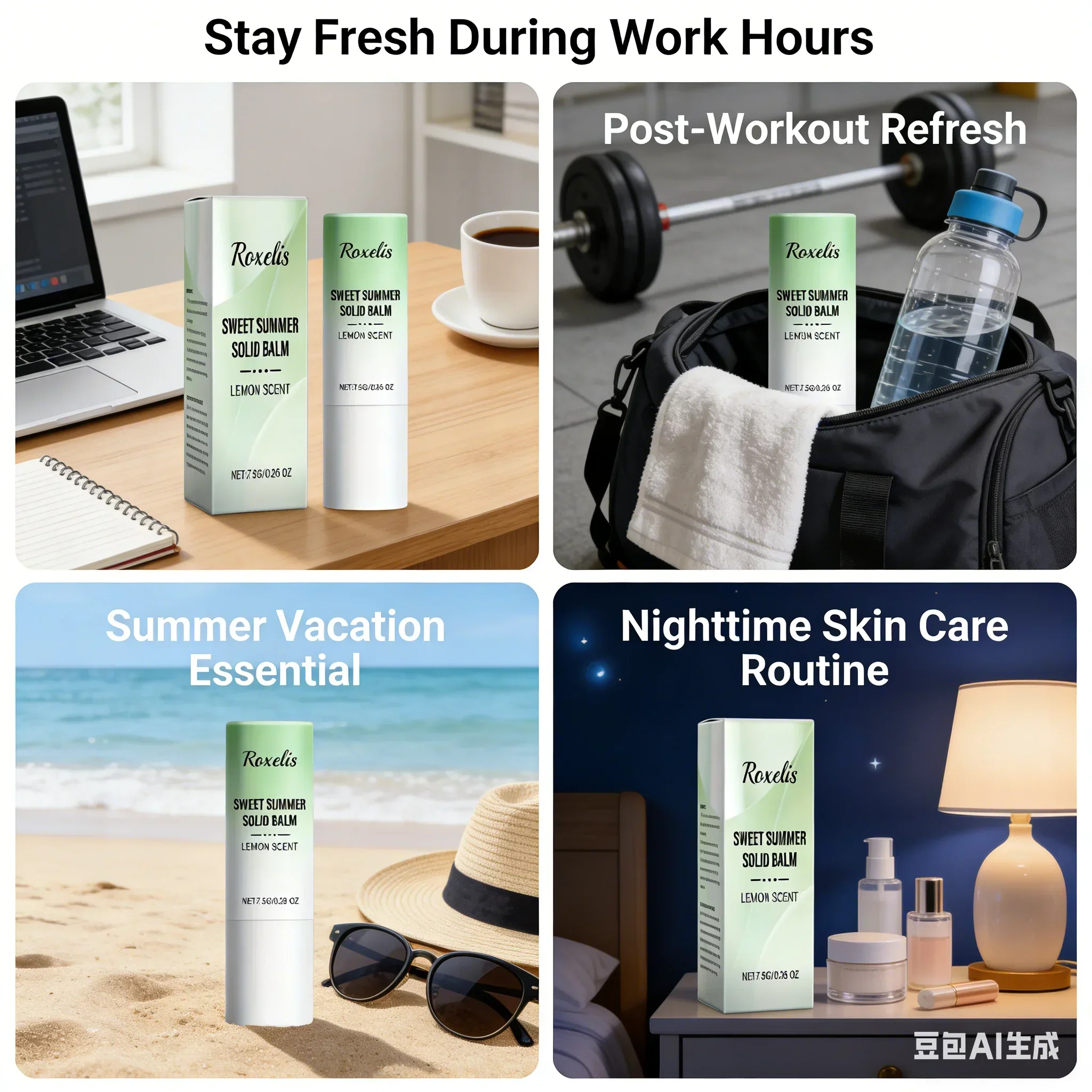 

Твердый парфюм-бальзам Sweet Summer Lemon - свежий, элегантный, легкий аромат, портативный, стойкий, натуральный парфюм для тела