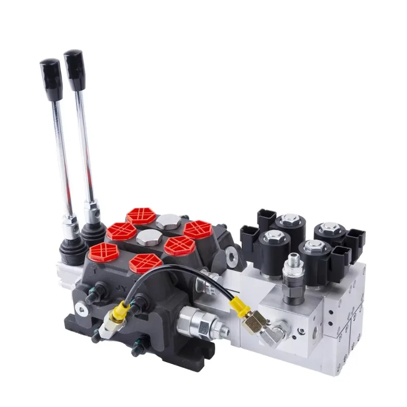 Dcv100 electro-hydraulic solenoid control valve 12V 24V 3-way Dcv140 excavator drilling rig hydraulic joystick