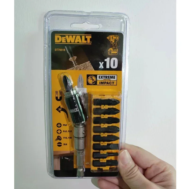 DEWALT DT70518 Set of 10  Piece with Pivotal Insert Holder Magnetic Corner Connecting Rod Power Tool Accessoriess DT70518T-QZ