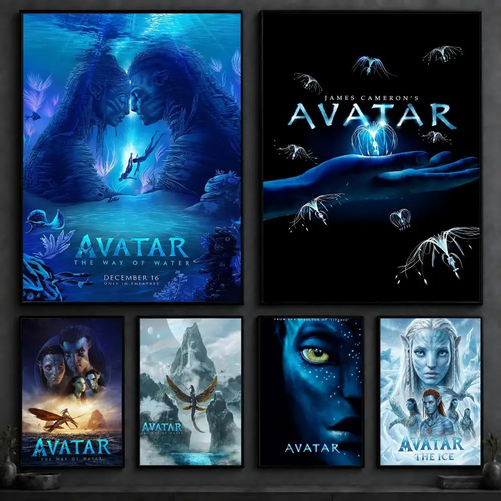 Movie A-AvatarS Poster Art  Self-Adhesive No Glue Residue Wall Decor for Bedroom Living Room