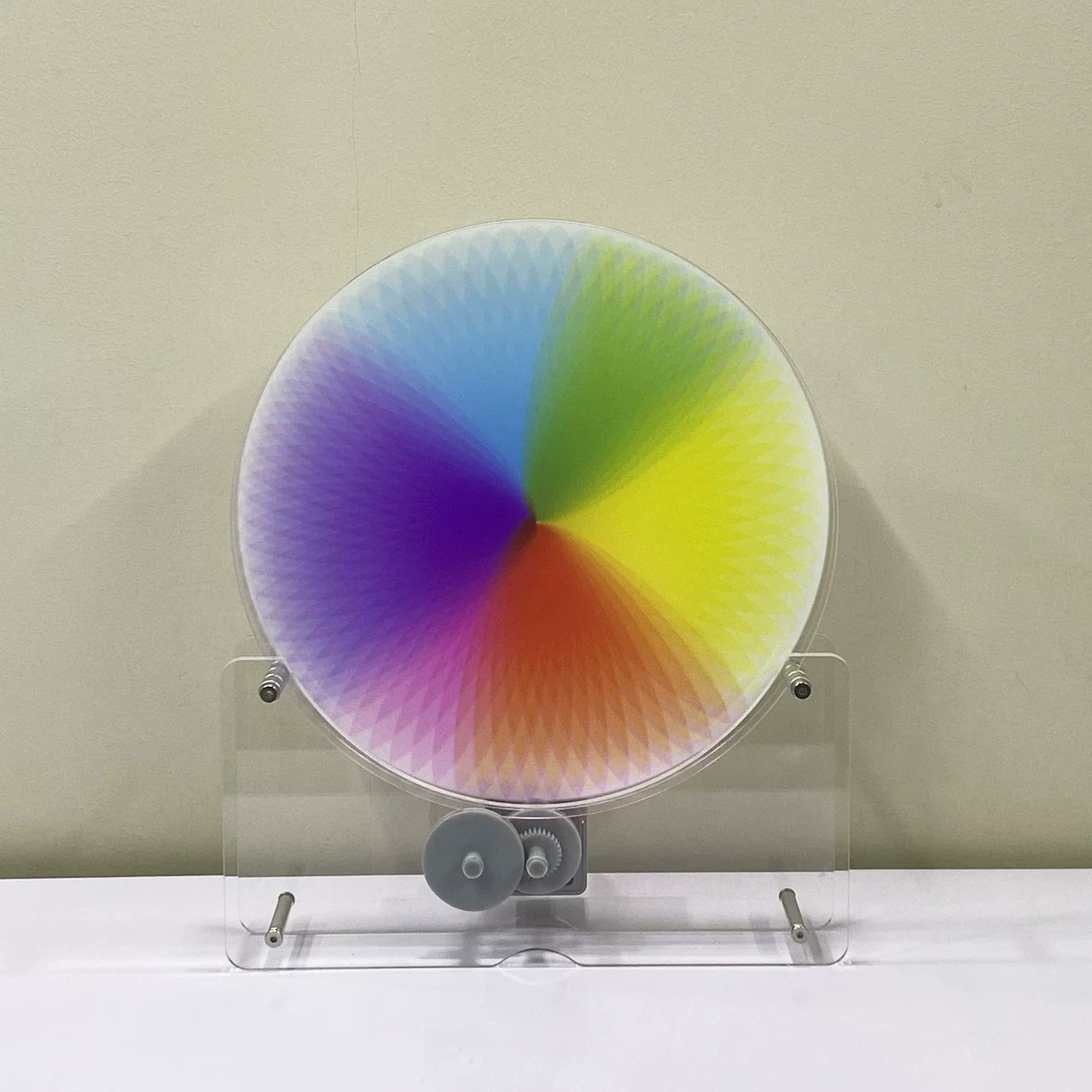 Electric gradient color disc desktop ornament rotating motion three primary color change color table