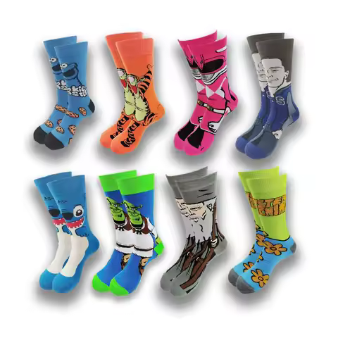 High quality comfortable cartoon characters Men and Women Latest Design Funny Socks