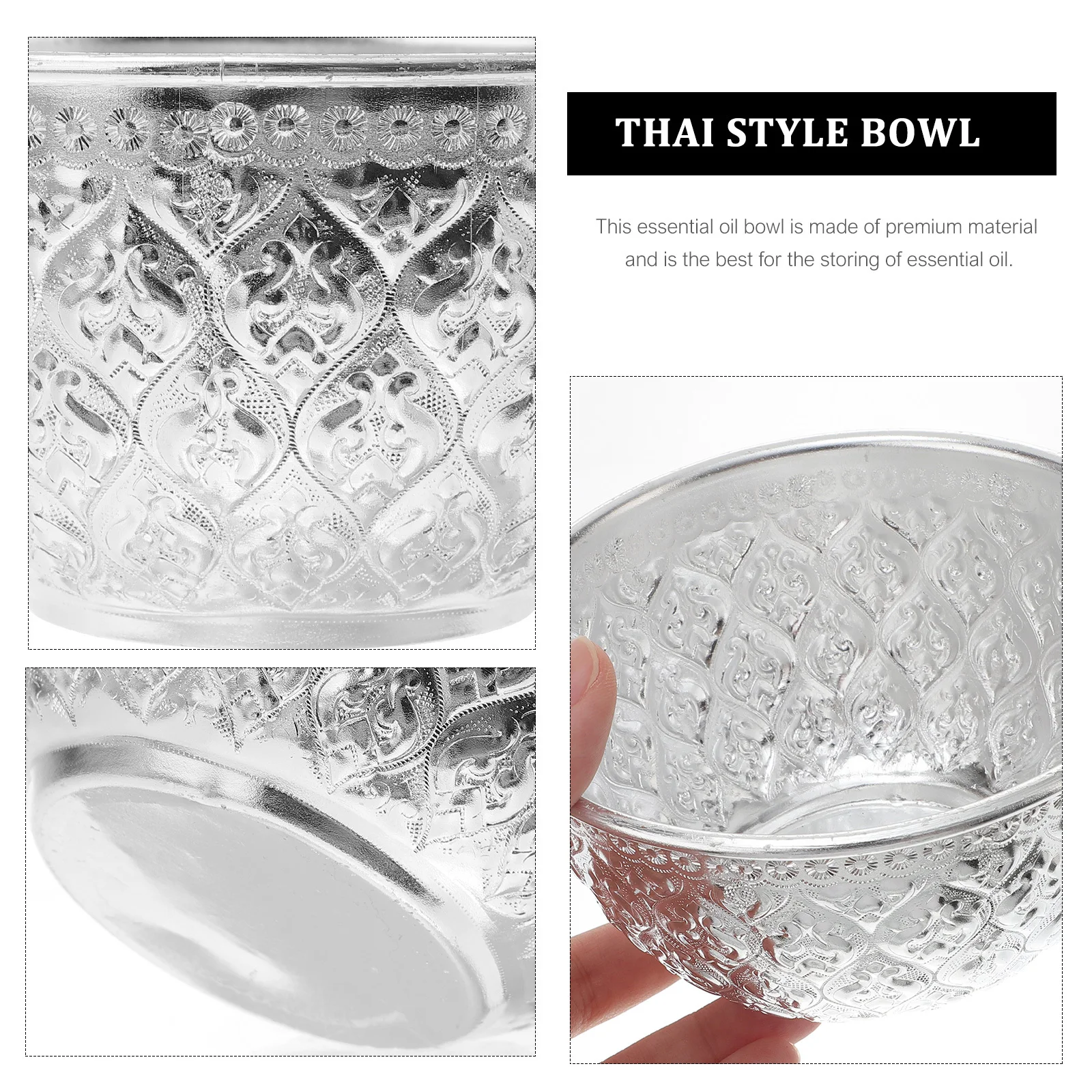 

1Pcs Beauty Spa Bowl Thai Style Essential Oil Storage Bowl for Salon Massage and Facial Mask Multipurpose Delicate Container