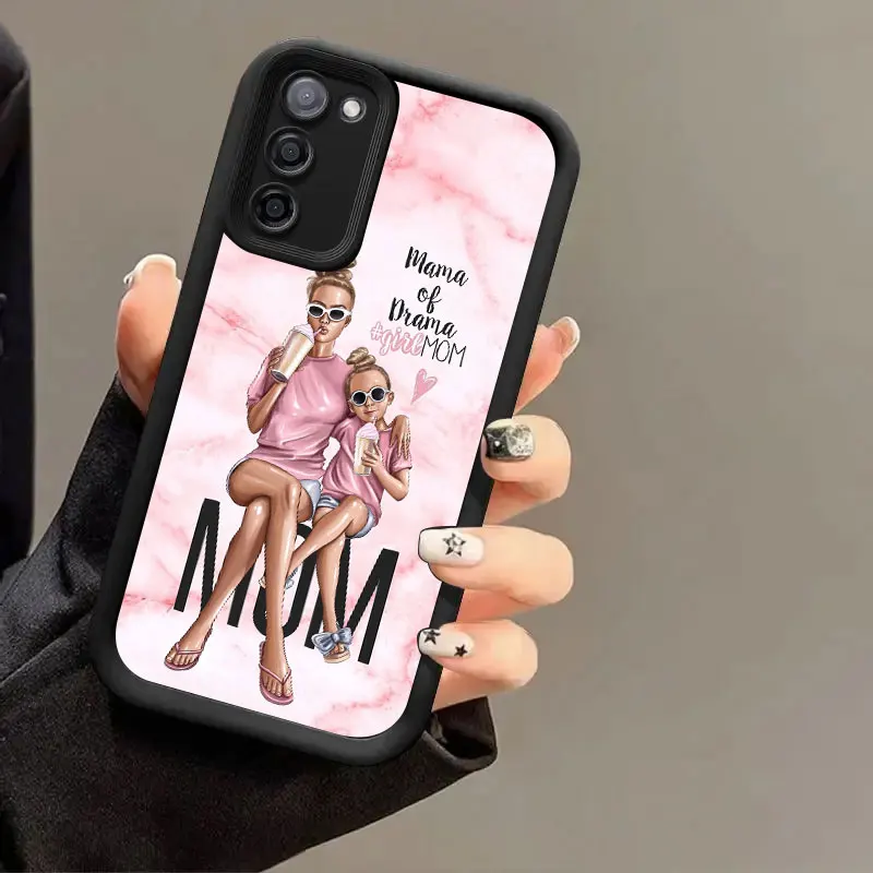 طفل أمي فتاة الوردي قضية الهاتف لسامسونج نوت 20 الترا A03 كور A04 A05 S A01 A06 A20 A30 A50 M12 M13 M15 M34 5G M51