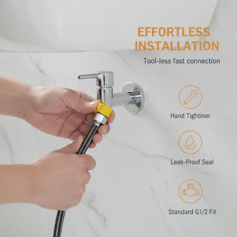 304 Stainless Steel Faucet Braided Water Pipe 1/2 Inch Hot And Cold Water Faucet Inlet Hose Heater Flexible Connecting Pipe