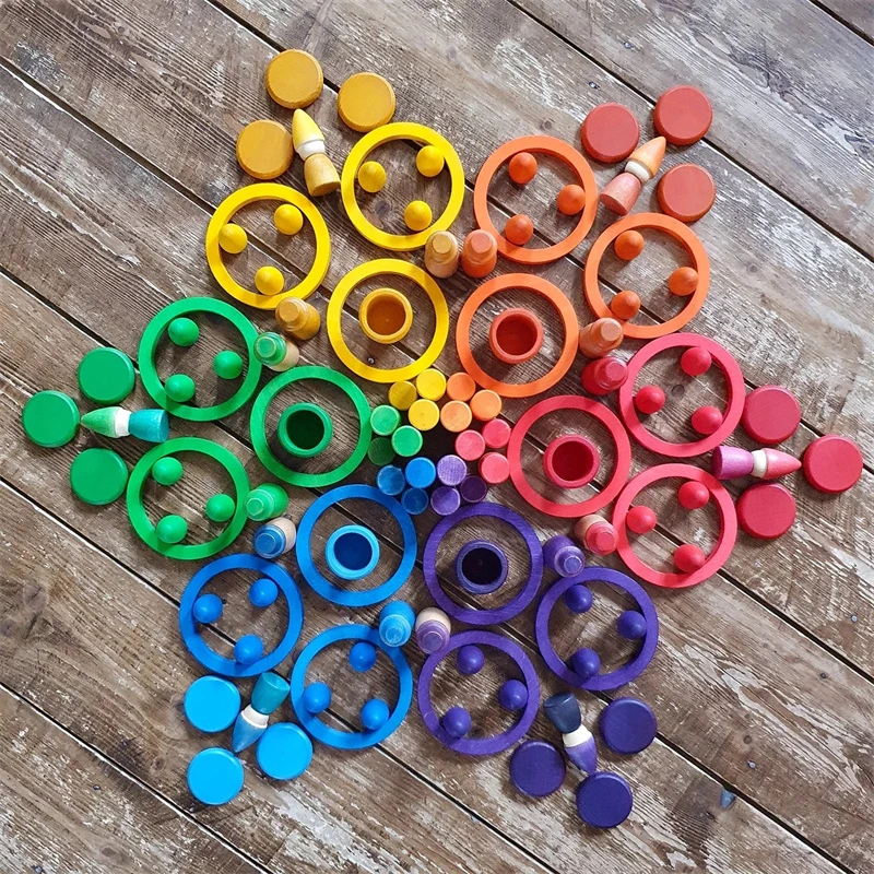 Mandala Loose Parts Play Materials Open Ended Toys Wooden Kids Imaginative Play Sustainable Montessori Educational Wooden Toys