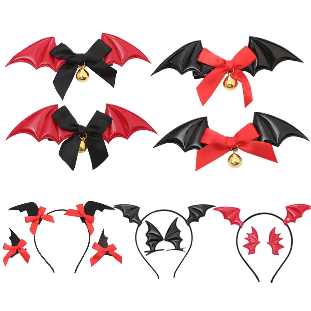 Costume Bat Headband Cute Gothic Head Decor Devil Ears Hairband Bat Wings Shape Hair Hoops Christmas Halloween view 2