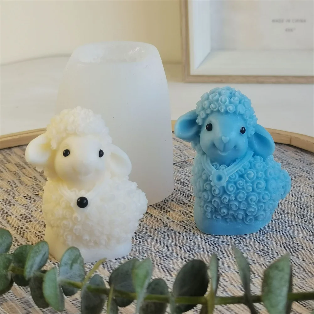 3D Mini Lamb Candle Mold Handmade Scented Soap Silicone Mold DIY Sheep Chocolate Cake Decoration Baking Tools Home Craft Gift