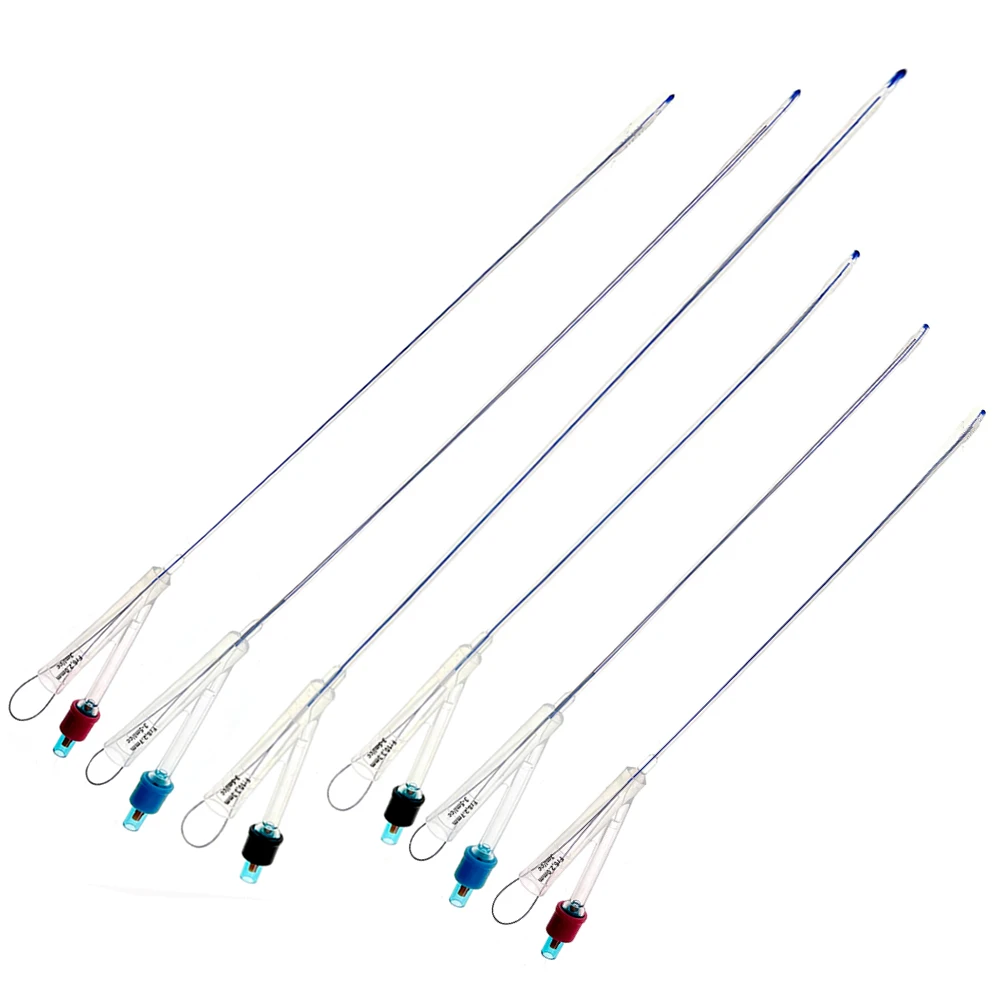 Canine Pet Dog With Metal SS Stylet Catheter Silicone Foley 2 Ways Self-retaining Long Time Placement Extend Length Clinic 6PCS