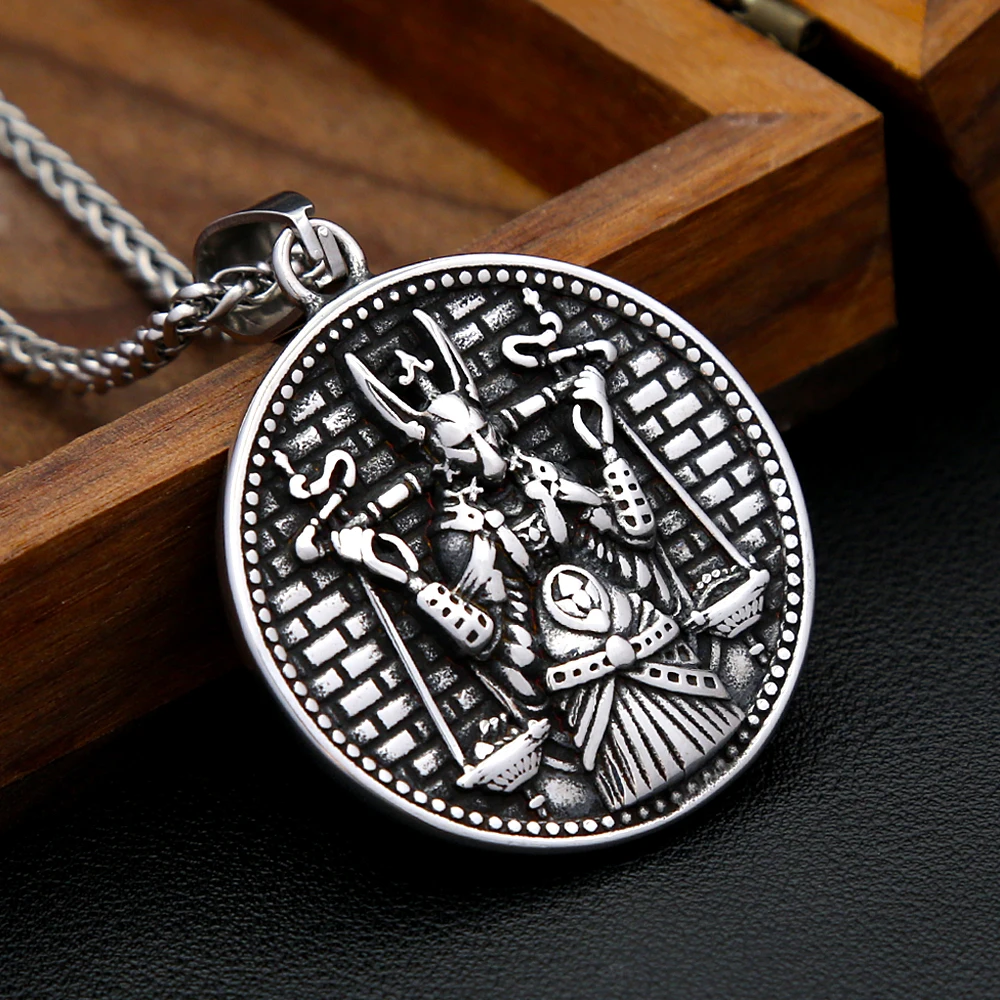 Punk Vintage Egyptian Mythology Pendant Stainless Steel Anubis Necklace For Men Unique Amulet Jewelry Gifts Dropshipping