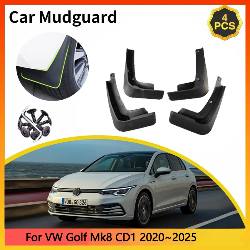 

For Volkswagen VW Golf Mk8 CD1 2020~2025 2021 Car Mudguards Mudflap Mudguard Splash Guards Mud Flaps Fender accessories Parts