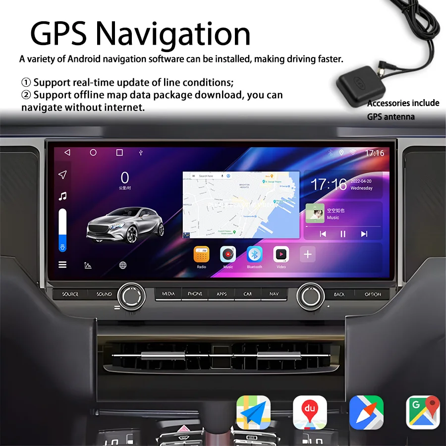 1920*720 Screen Android 10 Autoradio CarPlay Car Multimedia Video Player 12.3inch For Porsche Macan 2010-2015 GPS Radio Stereo