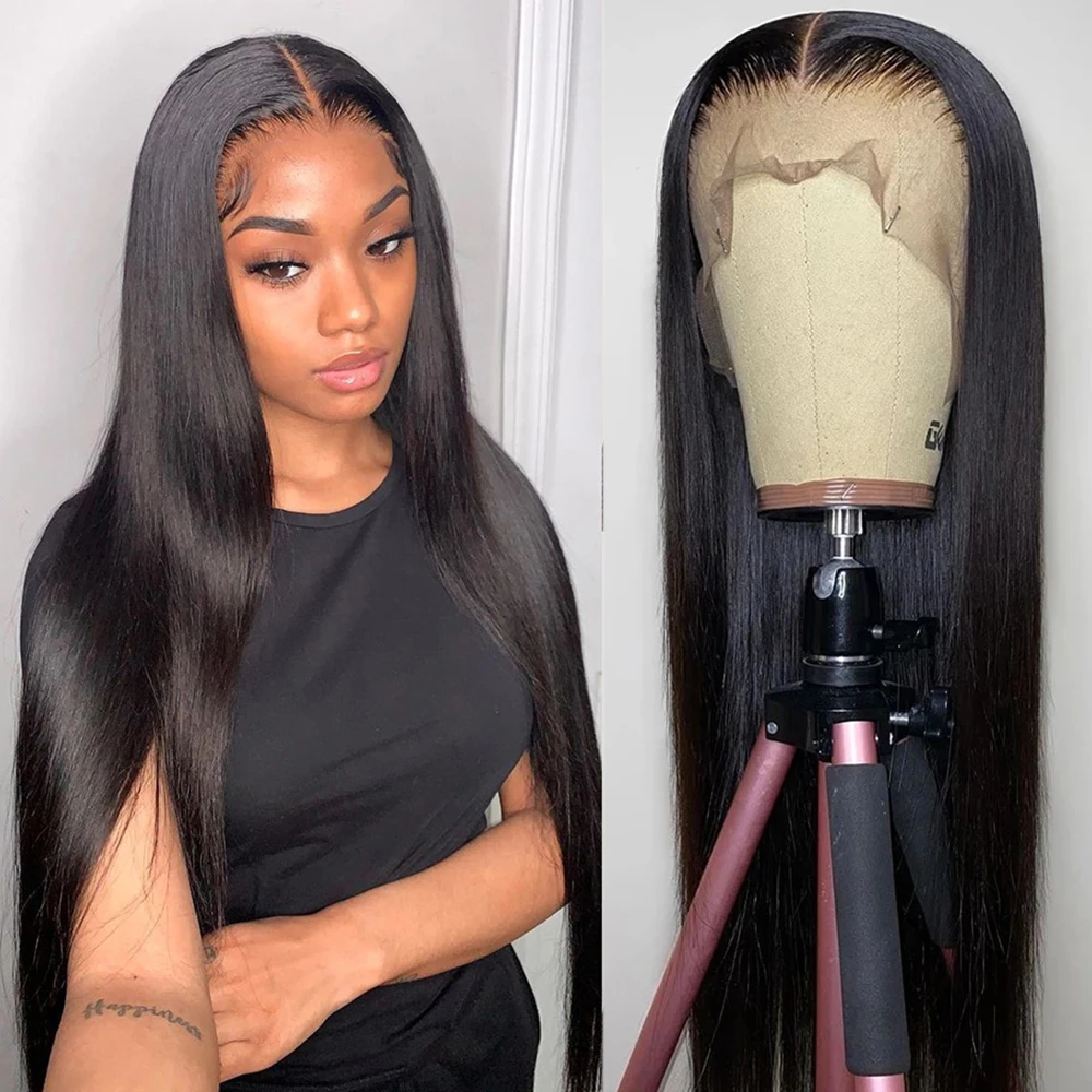 13x4 Lace Front Wig Human Hair Straight Wigs 180% Density Transparent Lace Frontal Wigs Human Hair Pre Plucked With Baby Hair