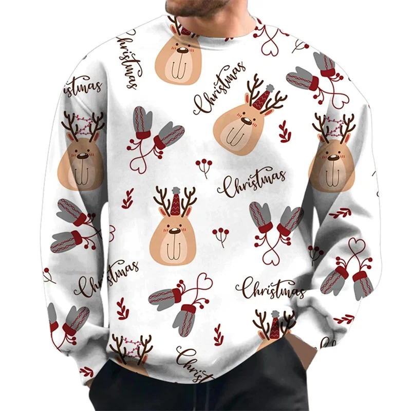 

Candy Dinosaur Pattern Hoodie For Men Christmas Tree 3D Printed Pullover Autumn Long Sleeve O-Neck Hoodies Loose Sweatshirts