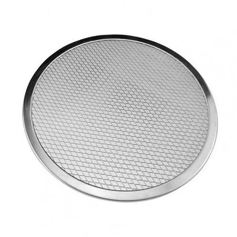 Pizza Baking Tray Multipurpose Food Grade Aluminum Alloy Round  Baking Mesh Pan for Home