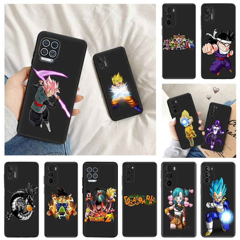 Ultra Thin Black Phone Case for Motorola G9 Edge 20 30 40 G50 G51 G60 G71 G22 G32 G52 G72 G53 G73 Dragon Anime balls DBZ Cover