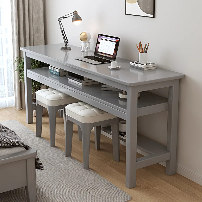 Mesa dupla de madeira maciça de 1.6 metros, mesa longa de 40cm de largura e mesa extremamente estreita 1.8 mesa de computador estendida, mesa de estudo em casa