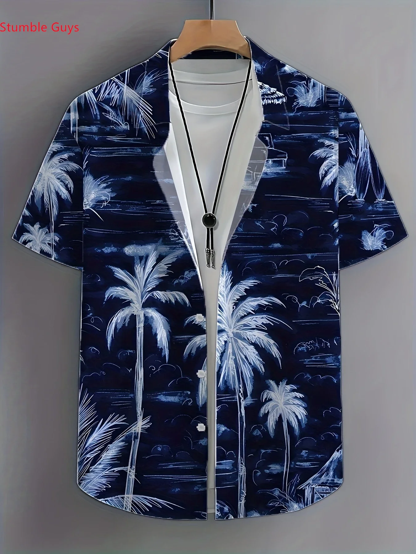 Men's Stylish Hawaiian Shirt Summer Man Short Sleeve Cool Graphic Print Lightweight Breathable Beach Party Tops