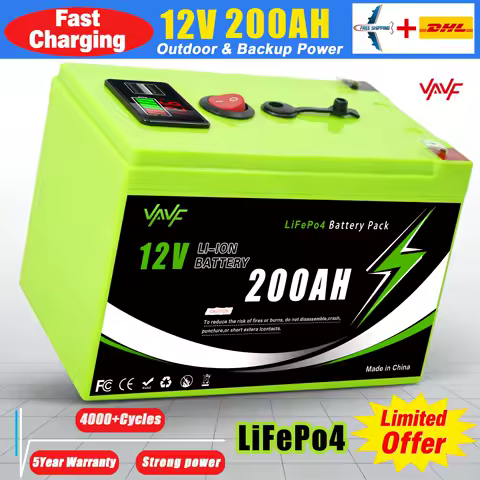 Lithium Battery🛵12V200Ah LiFePO4 Solar Battery with Advanced Management System🤾 (BMS) for Solar Battery Backup Power&amp;RVs