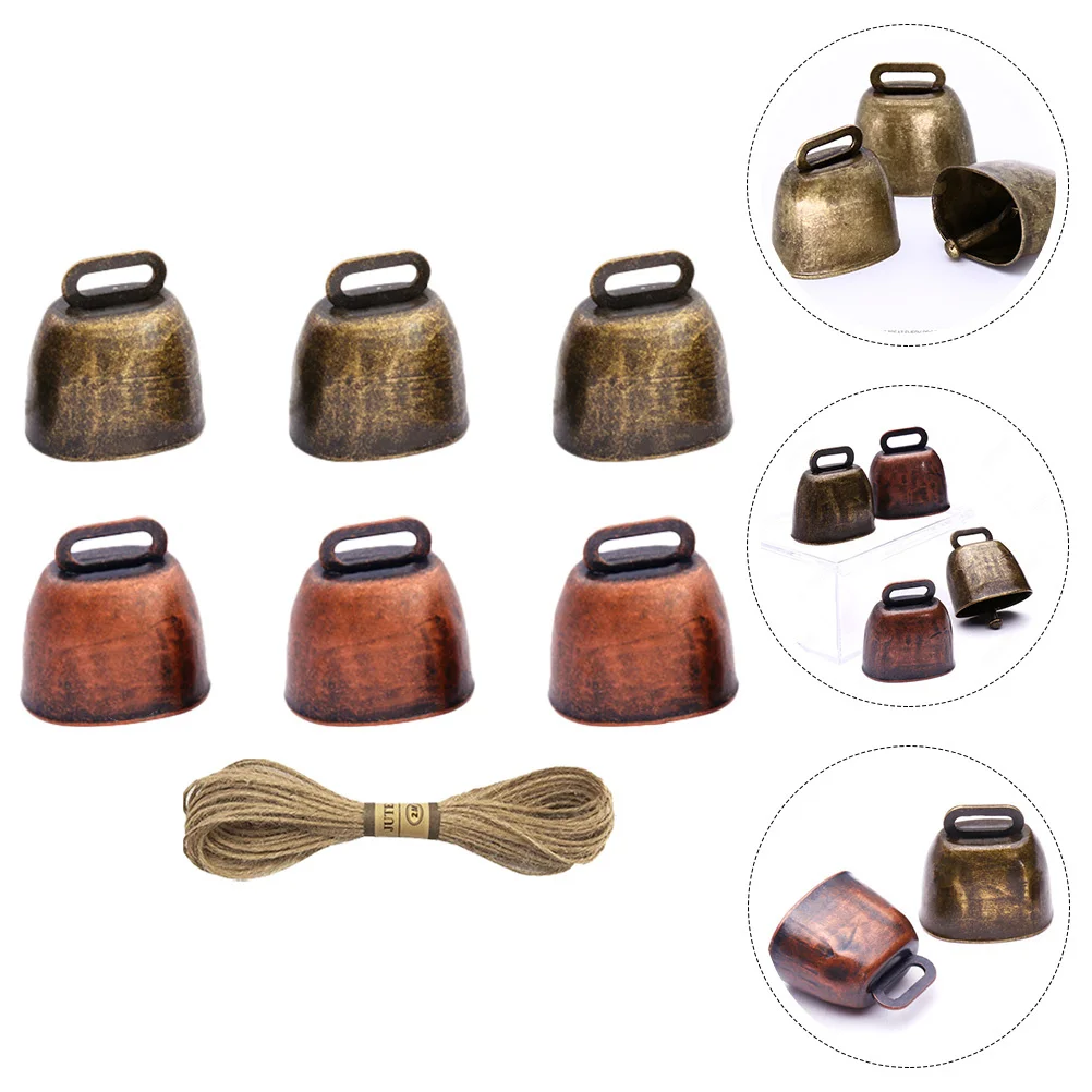 

1Set Iron Grazing Bell Lightweight Vintage Design Cow Bell Bright Colored Farm Accessory for Cattle Sheep Goat
