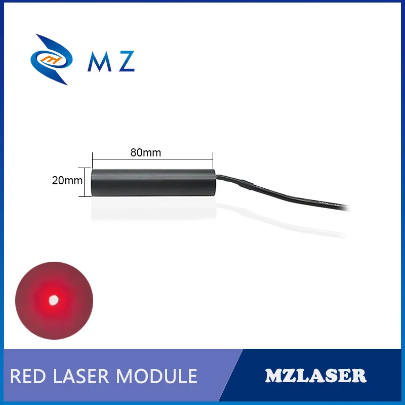 High Quality Red Dot Laser Module 650nm 5mw Glass Lens D20x80mm Industrial Grade for Precision Applications