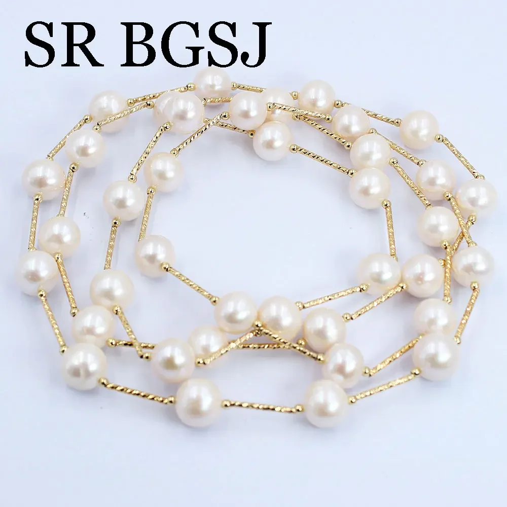 11-12mm White Genuine Natural Freshwater Pearl Long Sweater Chains Necklace for Women Fashion Jewelry Gift 48" image 6