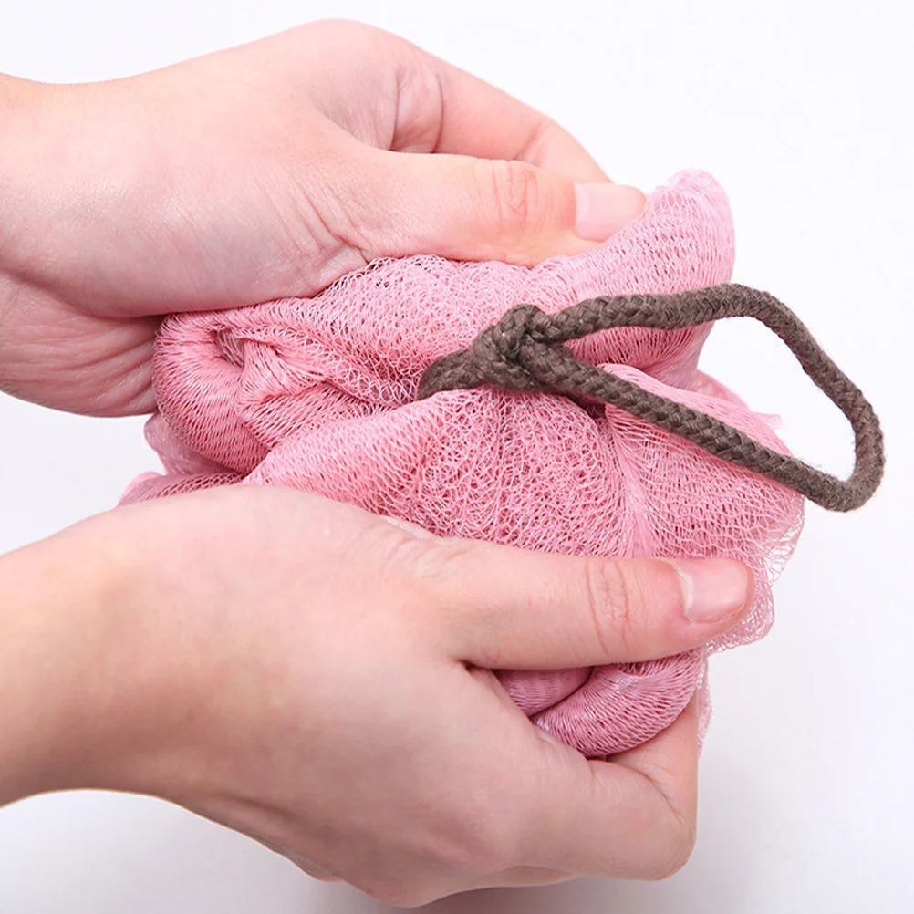 

3Pcs Bath Loofah Sponges Pink Puff Body Scrub Exfoliating Foam Bath Pouf for Home and Hotel Use Shower Loofah Sponge