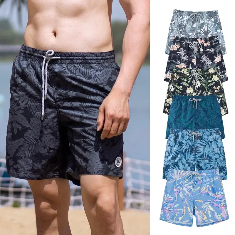 3D Printed Men Women Sports Breathable Beach Shorts Quick Dry Mesh Lining Pockets Floral Surfing Swimwear Casual Summer